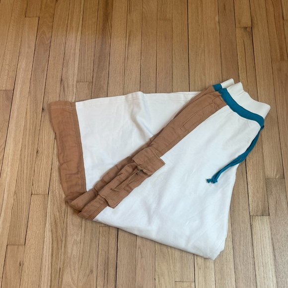 Free People  Movement Playoff Colorblock Wide Leg Cargo Pockets Ivory Size M - Picture 8 of 10